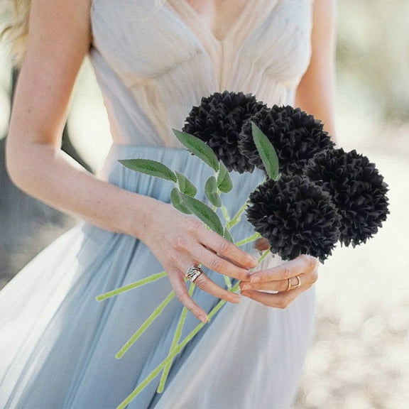 Mouliraty Black Artificial Hydrangea Flowers, Silk Hydrangea Flowers with Stems, for Home Wedding Party Baby Shower Table Centerpieces Decoration