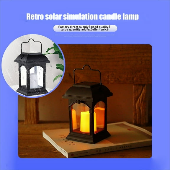 Mouliraty Black Solar Lanterns With LED Candle And Deceptively Real-looking Flacker Effect From Festive Lights