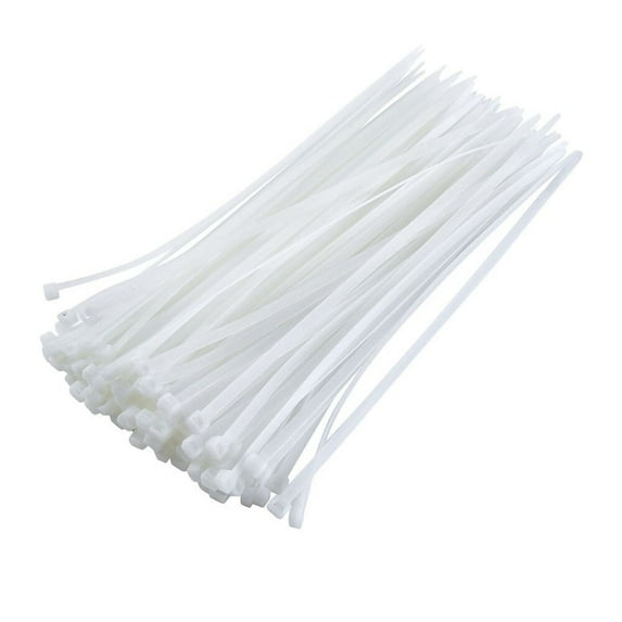 Mouliraty Cable Ties, Weather Nylon Wrapped Zipper Ties, White 100 PCS Nylon Zip Ties Tie Wraps Ties Strong Extra Long