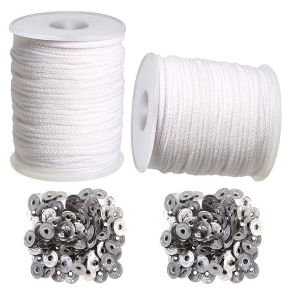 Mouliraty Candle Wick Set DIY Candle Wick Base Long Pre Waxed Wick For Household Candles