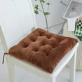 thumbnail image 1 of Mouliraty Chair Cushion,40*40*7cm,Solid Color Thickened Crystal Velvet Cushion Office Chair Sofa Cushion Student Stool Adjustment Hip Cushion,Coffee, 1 of 4