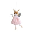 thumbnail image 1 of Mouliraty Christmas Angel Doll Decoration, Plush Girl with Wing Pendant Doll Baby Pendant, Christmas Tree Hanging Ornaments, Pink, 1 of 4