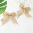thumbnail image 1 of Mouliraty Christmas Bow, Burlaps Bows Burlaps Bow Knot Burlaps Decorative Bowknot Natural Ornament, for Christmas Tree Home Decoration Festival Party Supplies, A, 1 of 4