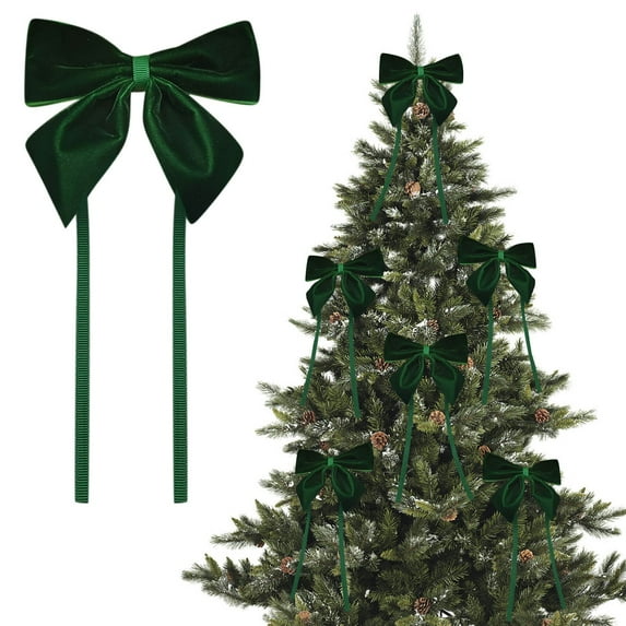 Mouliraty Christmas Bows, Solid Color Flocking Belt Gift Bow Candy Packaging Velvet Belt Hand Knot Christmas Gift Packaging Diy Ribbon, Green