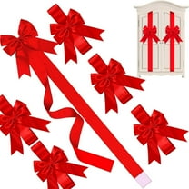 Mouliraty Christmas Cabinet Ribbons Bows, Large Red Bows for Gifts Furniture Kitchen Party Decorations, for Christmas Party Supplies, Red