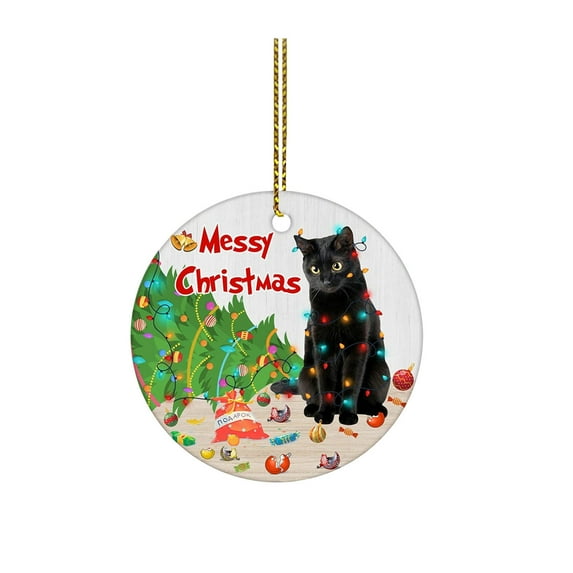 Mouliraty Christmas Cat Ornament, Exaggeration Christmas Cats Tree Expression Pendant Holiday Christmas Tree Car Acrylic Handicraft Ornament Pendant