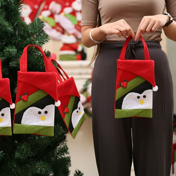 Mouliraty Christmas Bags, Christmas Eve Gift Bag Candy Bag Christmas Decoration, Gift Tags for Xmas Exchange, Party Favors Goodie Bags, Christmas Box Packaging, Decor, A