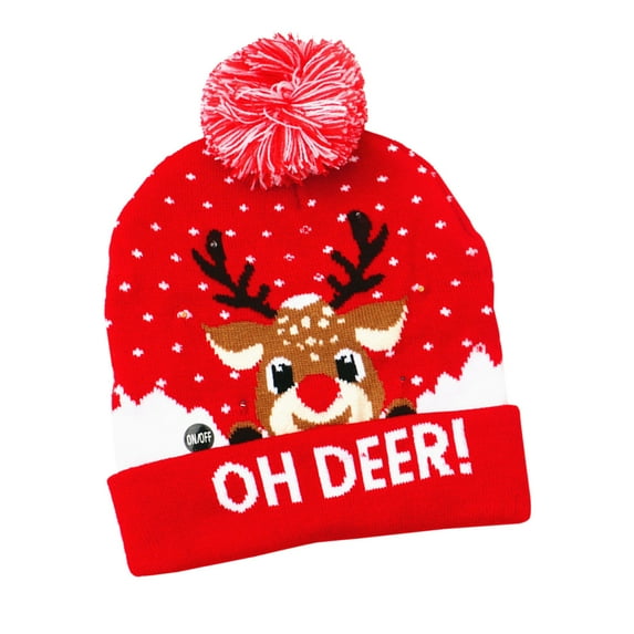 Mouliraty Christmas Hats, Christmas Decorations Knitted Colorful Luminous Hats High-end for The Elderly, Holiday Xmas Christmas Party Supplies, A