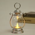 thumbnail image 1 of Mouliraty Christmas Mini Lanterns, Christmas Lantern LED Light String Small Oil Lamp, for Camping Western Party Decorations, Table Centerpiece, Hanging Lamp Ornaments, Silver, 1 of 5