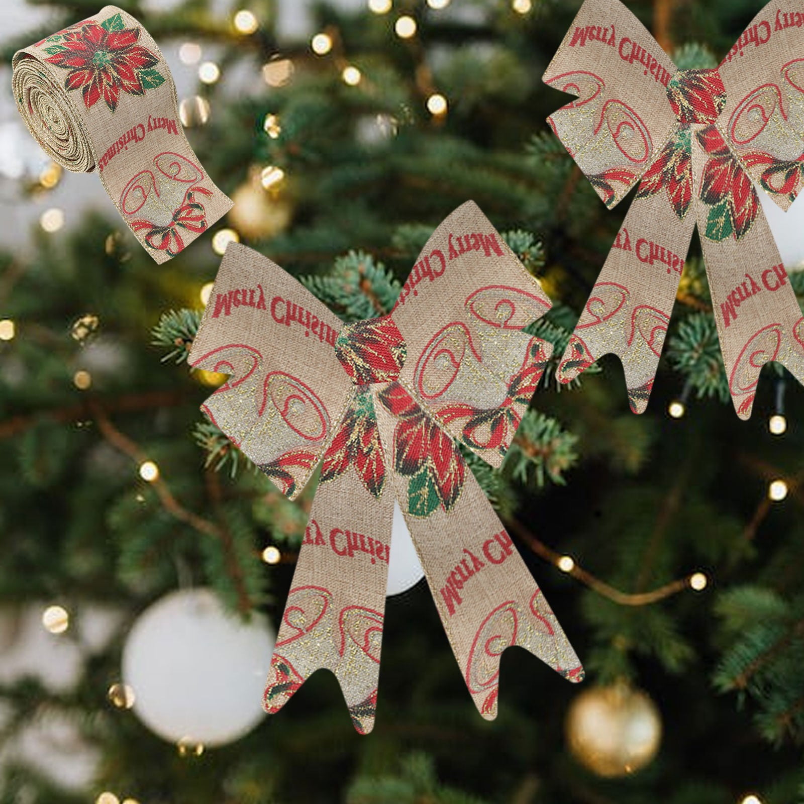 Mouliraty Christmas Ribbon, Christmas Decor Present Ribbon Rolls ...