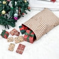 thumbnail image 1 of Mouliraty Christmas Santa Sack, Christmas Plaid Cloth Bundle Pocket Drawstring Easy to Pull Christmas Gift Bag Candy Bag, Christmas Party Supplies Favors, Khaki, 1 of 6