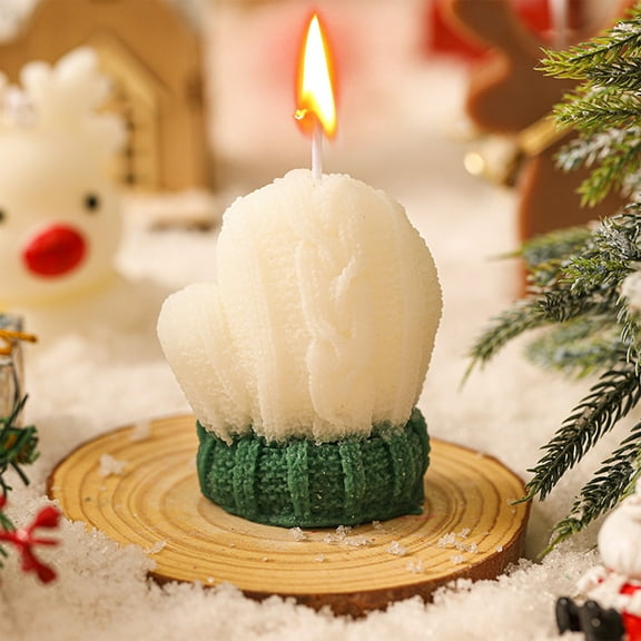 Mouliraty Christmas Scented Wool Mini Gloves Candle Christmas Gift Small Gift Aromatherapy Candles