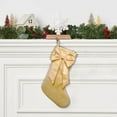 thumbnail image 1 of Mouliraty Christmas Stockings, Christmas Decorations Bowknots Christmas Stockings Candy Gift Bags, Xmas Hanging Stocking Decorations for Holiday Christmas Party Family Decor, Gold, 1 of 8
