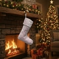 thumbnail image 1 of Mouliraty Christmas Stockings, Edged Solid Color Velvet Christmas Socks Large Storage Gift Bag Christmas Decoration Props, for Christmas Tree Fireplace Family Holiday Party Decor, Pink, 1 of 6