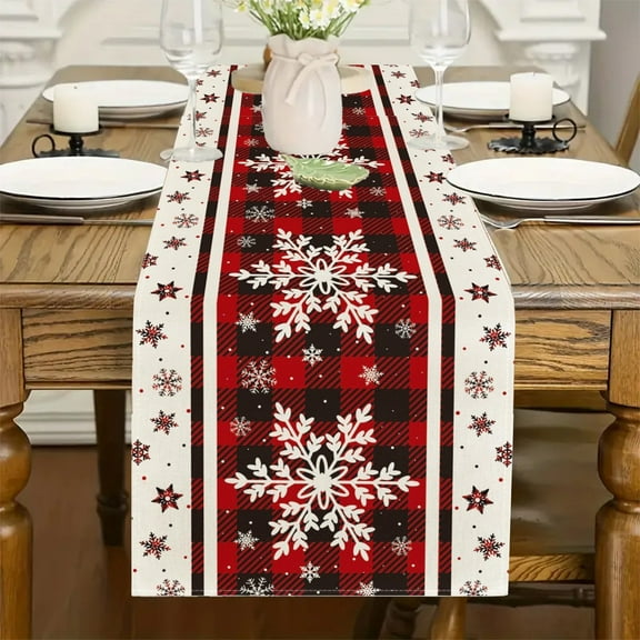 Mouliraty Christmas Table Runner, Christmas Snowflake Tablecloth Snowflake Tablecloth Rectangular Tablecloth Holiday Gift Dusts Cloth Holiday for Restaurant Party, A