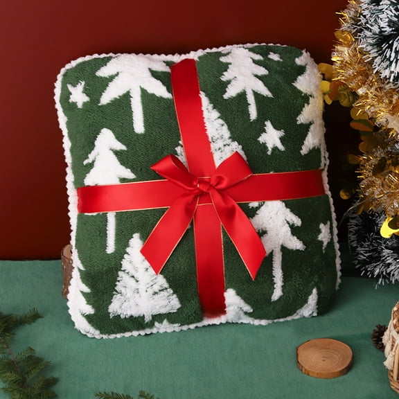 Mouliraty Christmas Throw Pillows, 17.7in Christmas Gift Box Pillow Plushes Toy, for Winter Holiday Party Outdoor Bedroom Cushion Decoration, Green