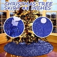 thumbnail image 1 of Mouliraty Christmas Tree Skirt, A 48-Inch Gittering Christmas Ornament for Large Sequin Tree Dress, Ornaments Christmas Tree Skirts Xmas Decorations Indoor Holiday Party Decor, Blue, 1 of 5