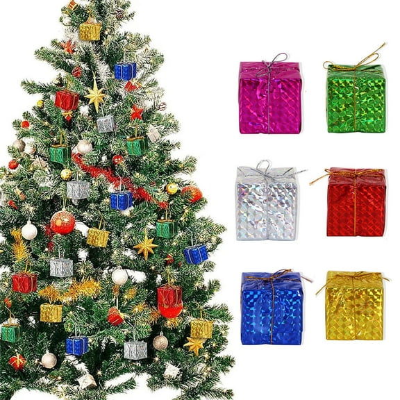 Mouliraty Christmas Tree Small Gift Boxes Hanging Decorations, Fabric Christmas Decorations Home Door Wall Xmas Year Hanging Ornament, Party Favors Xmas Tree Hanging Pendant