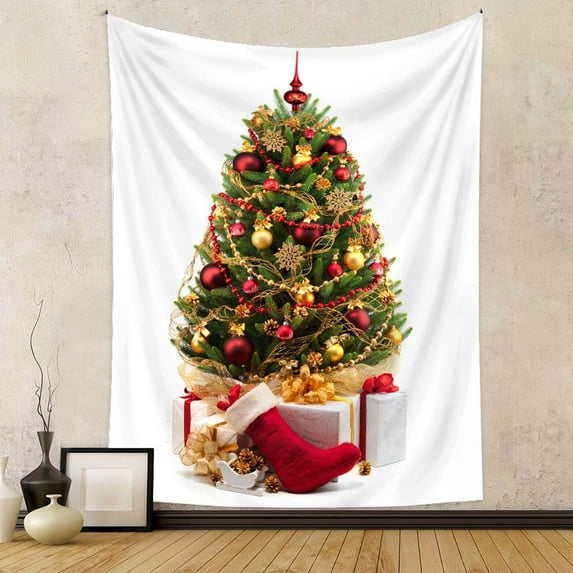 Mouliraty Christmas Tree Tapestry Green Tree Decorative Wall Hanging Home Decor Decoration