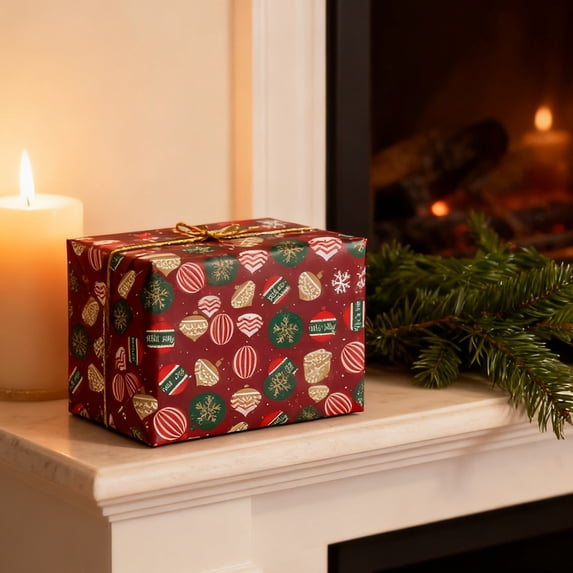Mouliraty Christmas Wrapping Paper 19.7x27.6in Christmas Box Wrapping Paper Solitary-sided Color Printed Bouquet Wrapping Paper Suitable for Christmas Party Gift Packaging, C