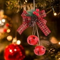 thumbnail image 1 of Mouliraty Christmas Wreath Bows with Jingle Bells, Christmas Bow Iron Bells Tree Ornaments Jute Rope and Berry Bells Hanging Decorations, Red, 1 of 5