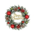 thumbnail image 1 of Mouliraty Christmas Wreath for Front Door, 18 inches Christmas Decorative Garland with Pointed White and Garlands Hanging on Mall Set Doors, 1 of 4