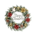 thumbnail image 1 of Mouliraty Christmas Wreath for Front Door, 18 inches Christmas Decorative Garland with Pointed White and Garlands Hanging on Mall Set Doors, 1 of 4
