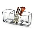 thumbnail image 1 of Mouliraty Clear Makeup Brush Organizer, 3 Slot Acrylic Cosmetics Brushes Storage, 1 of 4