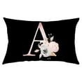 thumbnail image 1 of Mouliraty Covers English Alphabet ANW Floral Pillowcases Black Throw Case, 1 of 2