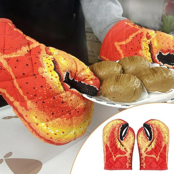 Mouliraty Crab Claw Gloves Oven Gloves Microwave Anti-scalding Baking Insulation Gloves