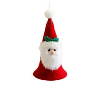 Mouliraty Cute Santa Claus, Snowman & Reindeer Bell Ornaments, 5.51in Christmas Tree Decorations, Xmas Hanging Figurines for Home, Holiday Party Supplies