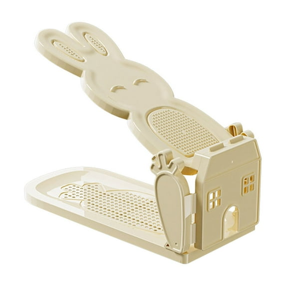 Mouliraty Cute Shoe Slots Organizer, Adjustable Shoe Rack Stacker Storage Space Saver, Double Deck Shoe Rack Holder for Closet Organization