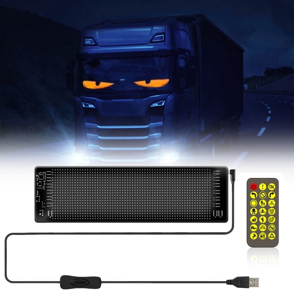 Mouliraty Devil Eyes Light for Cars, LED Eyes for Truck Windshield, Car Window Flexible Programmable LED Display Screen, Devil Eyes Light for Windshield with Remote & Bluetooth APP Control, 1pcs