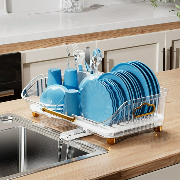 Mouliraty Drying Rack With Drainboard Drainers For Kitchen Counter With Sink Spout Strainers With Utensil