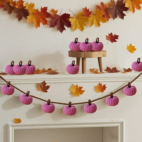 Mouliraty Fall Pumpkin Hanging Ornaments, 2-inch Soft Pumpkin Tree Decoration Cute Hanging Decoration Thanksgiving Holiday Party Indoor Home Decoration, Purple
