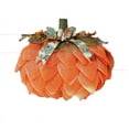 thumbnail image 1 of Mouliraty Fall Pumpkin Wreath, 14.6in Orange Mesh Front Door Wreath with Bow for Front Door or Wall, Thanksgiving Decorations for Home, Harvest Décor, Halloween Decorations, 1 of 6