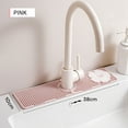 thumbnail image 1 of Mouliraty Fancy Faucet Silicone Sink Mat, Sink Accessories, Faucet Drying Mat, Kitchen and Bathroom Sink Moisture Protection Mat, 14.9" x 3.9" (Pink), 1 of 4