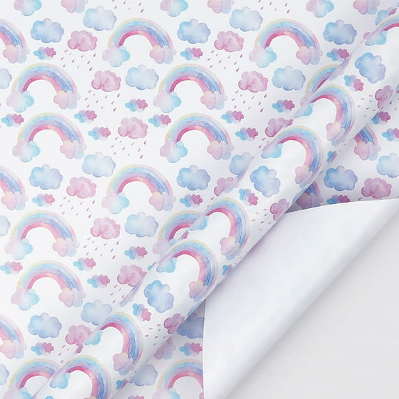 Mouliraty Festival Birthday Party Gift Wrapping Paper, Watercolor Series Paper Rolls Large Size 118in Roll 80 Gsm Thick Gift, for Girls, Women, Baby Shower, A