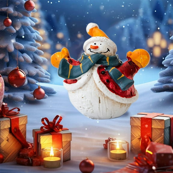 Mouliraty Festive Christmas Table Decor Featuring Snowman Figurines Adds Holiday Cheer Ideal For Centerpieces Mantel Displays And Holiday Arrangements