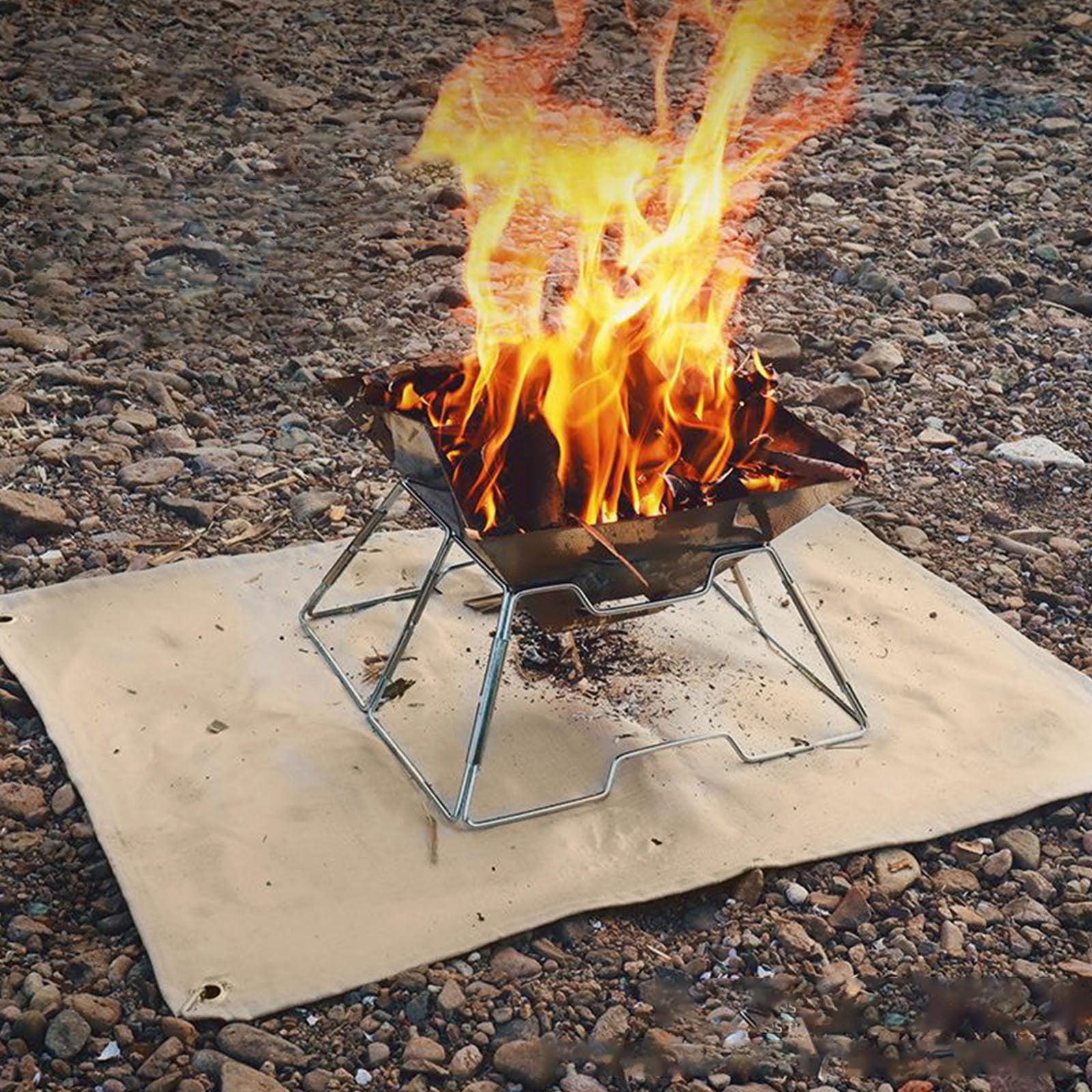Mouliraty Fire Pit Mat, 30*30cm, Camping Fire Insulation Flame