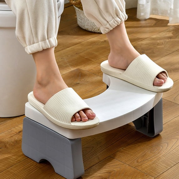 Vikakiooze Folding Toilet Stool, Squatting Poop Stool, Bathroom Potty Step Stool, Toilet Assistance Steps, Step Stool, Fits All Toilets, Detachable & Stackable