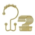 thumbnail image 1 of Mouliraty Gold Shower Curtain Hooks Rings, Rust-Resistant Metal Double Glide Shower Hooks Rings for Bathroom Shower Curtains Rods, Set of 10 Hooks - Gold, 1 of 7