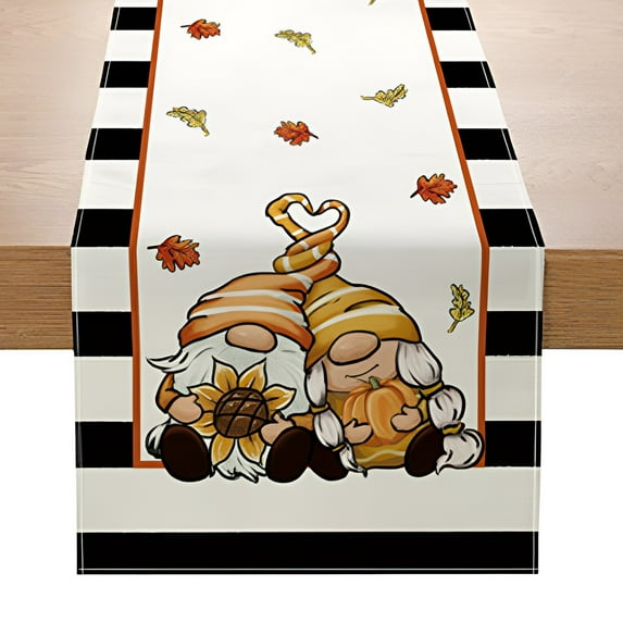 Mouliraty Hot Selling Thanksgiving Pumpkin Table Flag Living Room Table Decoration Linen Material Table Flag