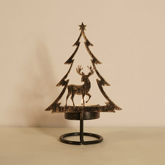 Mouliraty Hristmas Tree Tealight Candle Holders, Metal Christmas Tree Candle For Christmas Home Party Table Mantel Decorations