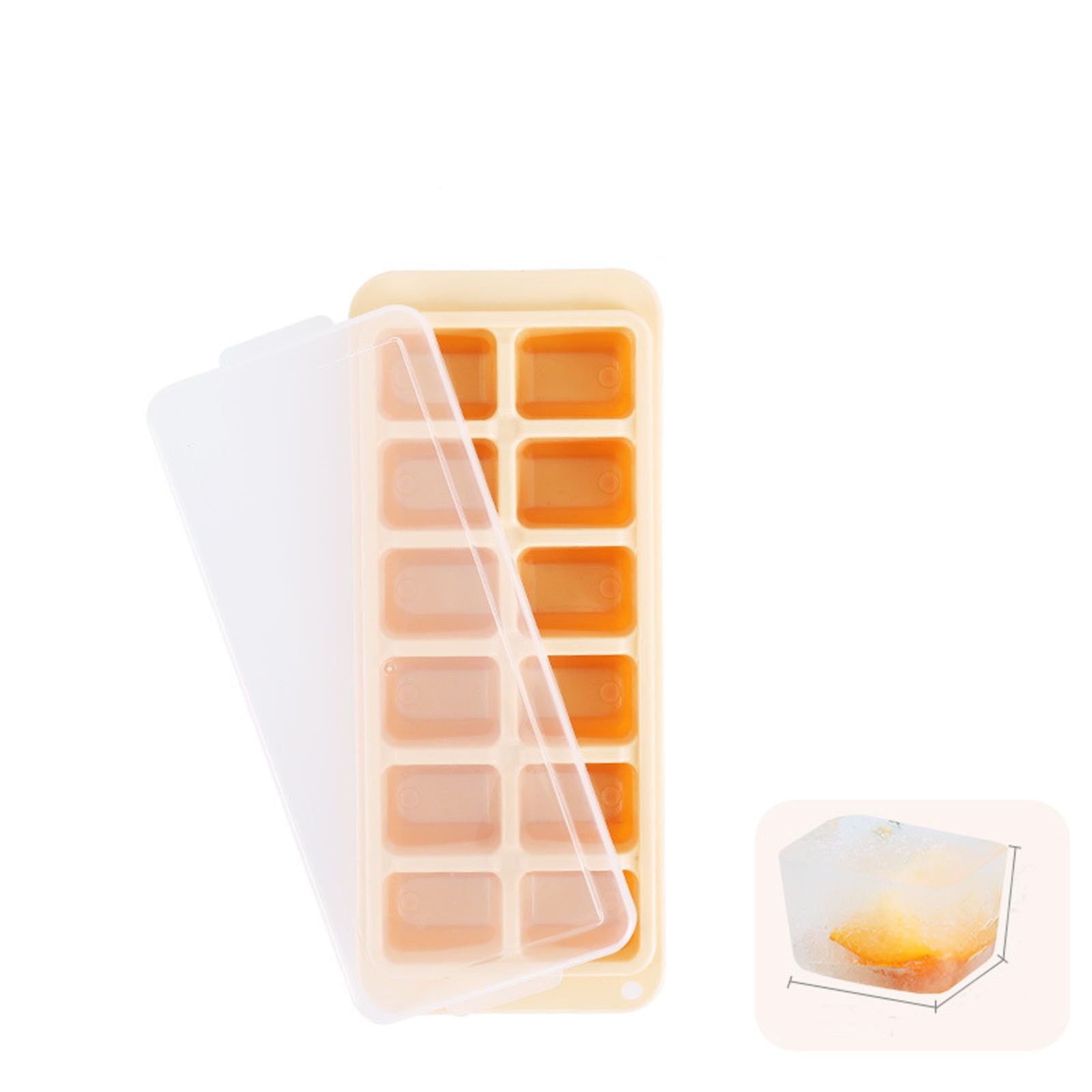 Lerkumey Ice Cube Tray Set With No-Spill Removable Lid