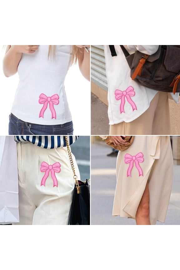 Iron Patches Glitter Sweatshirt Side Bow Embroidered Patch Cute Sequin Applique Sew Fabric Patches Shiny DIY Decorative Accessories Lovely For Girls Wome