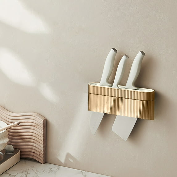 Vikakiooze Kitchen Knife Block Without Knives Kitchen Knives Storage Organizer Wall Mounted Knife Kitchen Tools