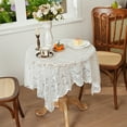 thumbnail image 1 of Mouliraty Lace Tablecloth, French Dining Table Coffee Table Cover Towel Lace Hollow Table Cloth Rectangular Decorative Round Table, White, 1 of 6