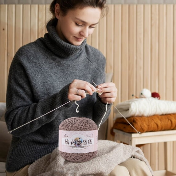 Mouliraty Lace Thread DIY Woven Mercerized Baby Fine Thread Crochet Yarn