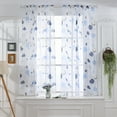 thumbnail image 1 of Mouliraty Leaves Sheer Curtain Window Voile Drape Valance 1 Panel Fabric, 1 of 5